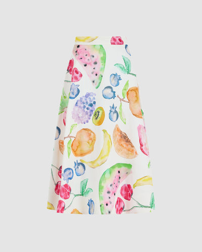 A-Line Skirt in Fruit Cotton Faille