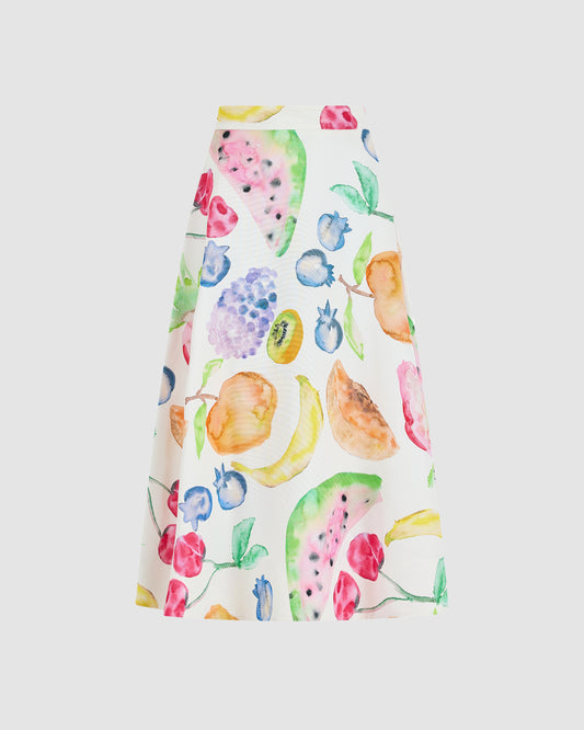 A-Line Skirt in Fruit Cotton Faille