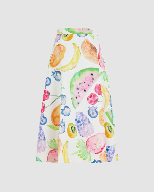 A-Line Skirt in Fruit Cotton Faille