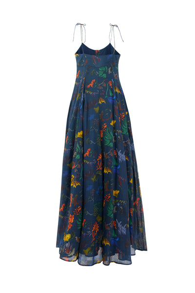 High Garden Maxi Dress in Floral Printed Ramie