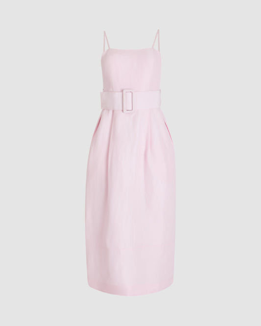 Artichoke Dress w/ Belt in Linen Viscose