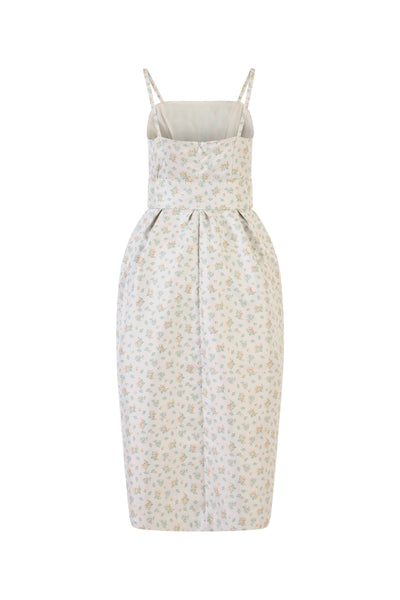 Artichoke Dress w/ Belt in Clementine Jacquard