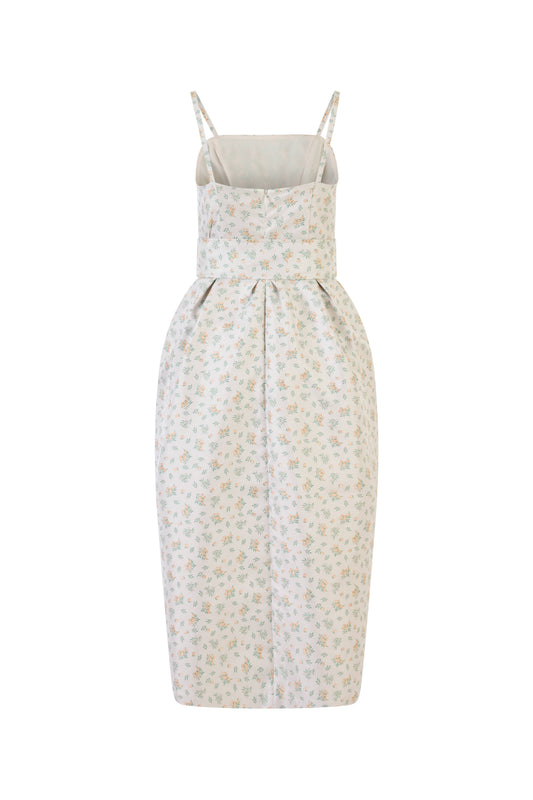 Artichoke Dress w/ Belt in Clementine Jacquard