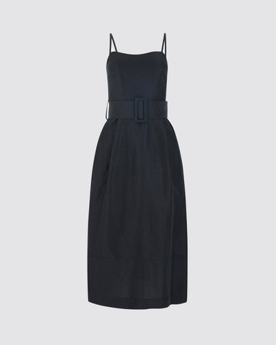 Artichoke Dress w/ Belt in Linen Viscose