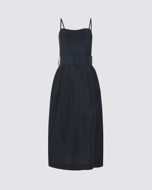 Artichoke Dress w/ Belt in Linen Viscose