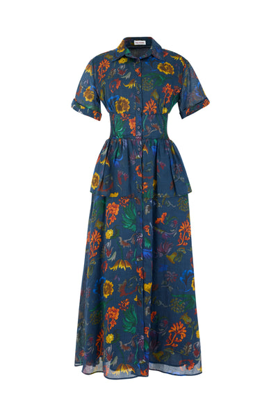 Boogie Woogie Bugle Boy Dress in Floral Printed Ramie
