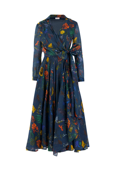 Sash Yay! Dress in Floral Printed Ramie