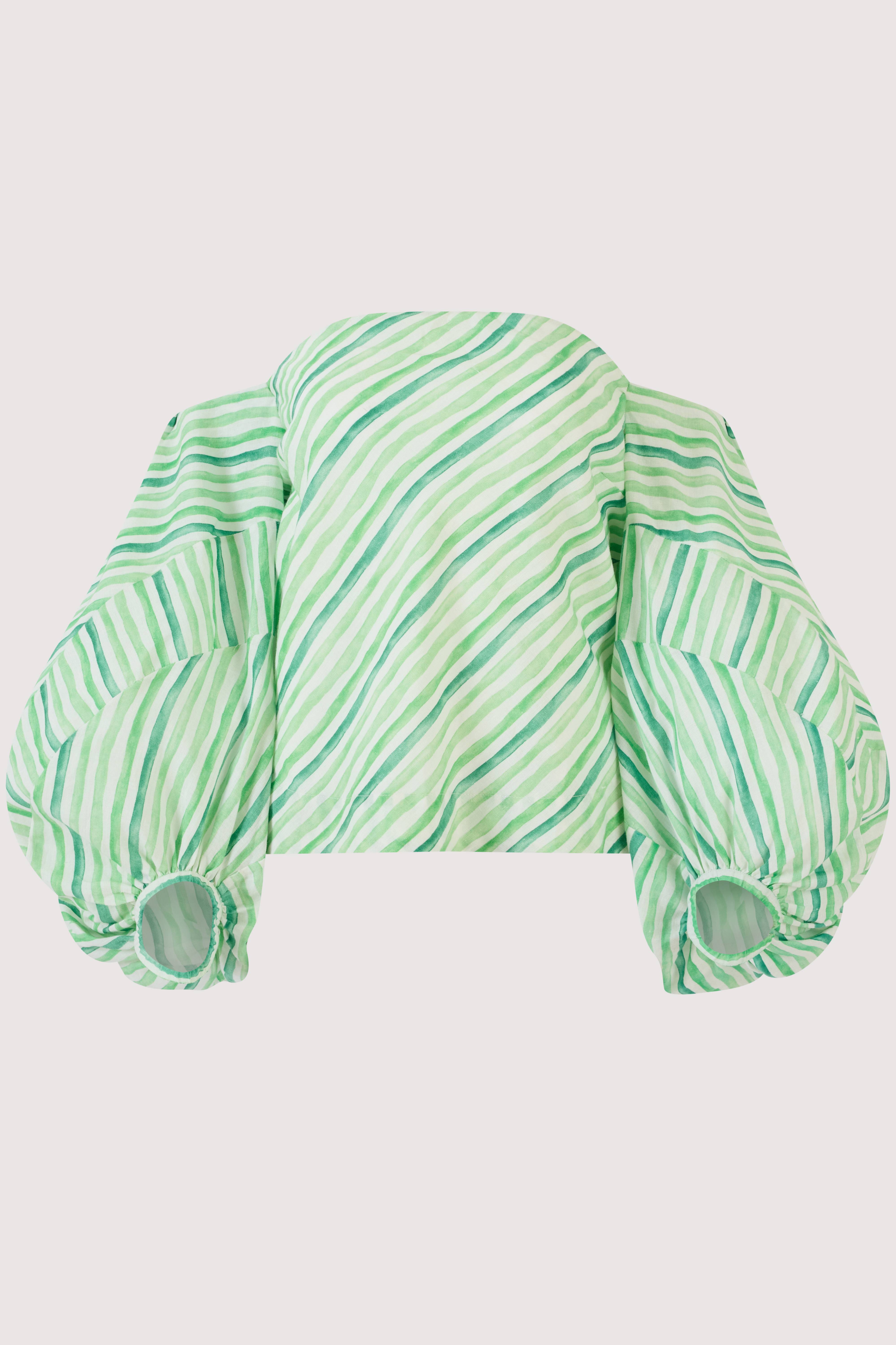 Balloon Sleeve Top in Watercolor Stripe Linen – Rosie Assoulin