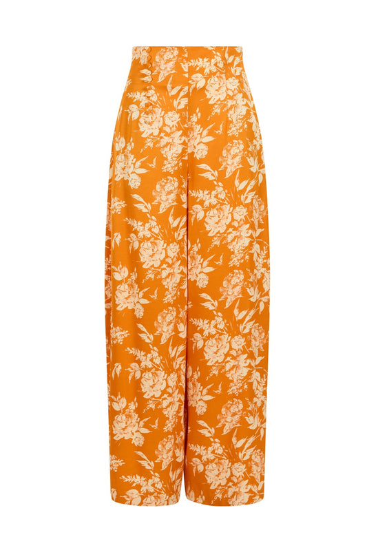 Barrel Pants in Paintbrush Printed Viscose