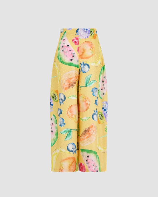 Barrel Pants in Fruit Silk Jacquard
