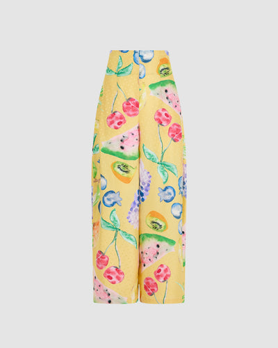 Barrel Pants in Fruit Silk Jacquard