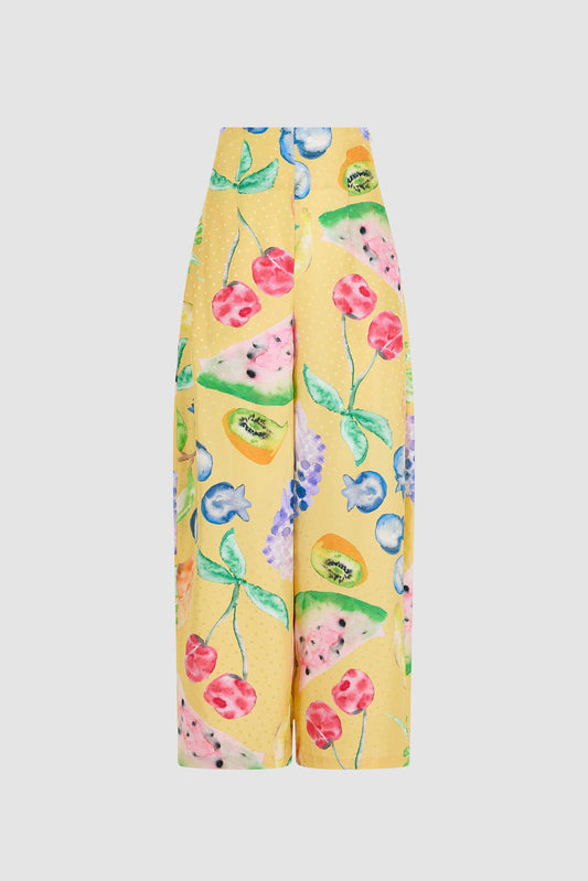Barrel Pants in Fruit Silk Jacquard