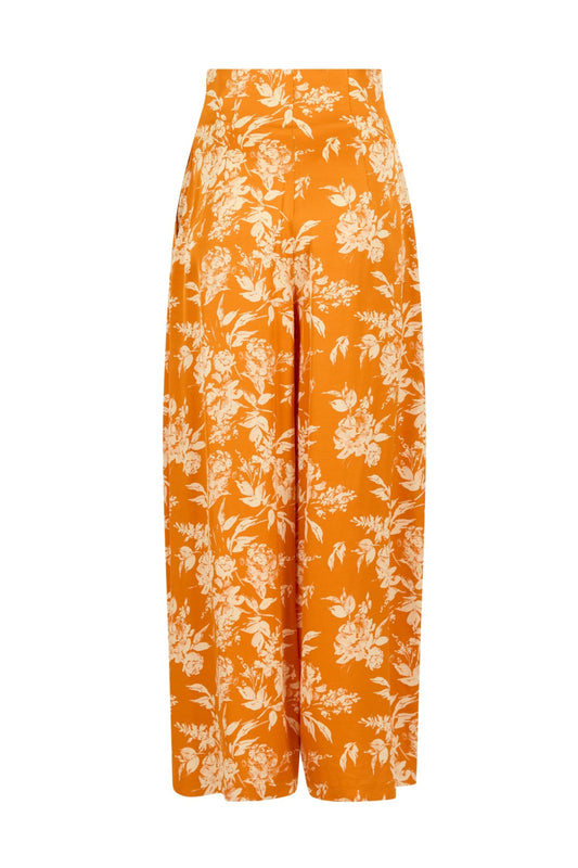 Barrel Pants in Paintbrush Printed Viscose