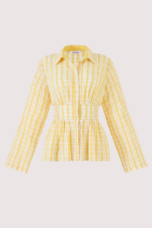 Boogie Woogie Bugle Boy Top in Seersucker Check