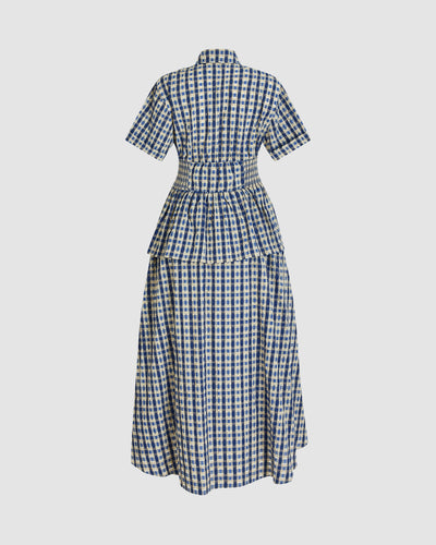 Boogie Woogie Bugle Boy Dress in Seersucker Check