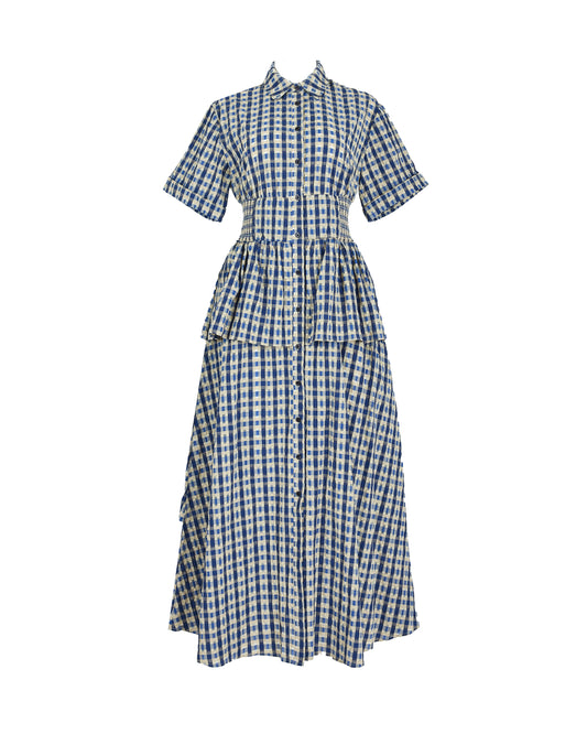 Boogie Woogie Bugle Boy Dress in Seersucker Check