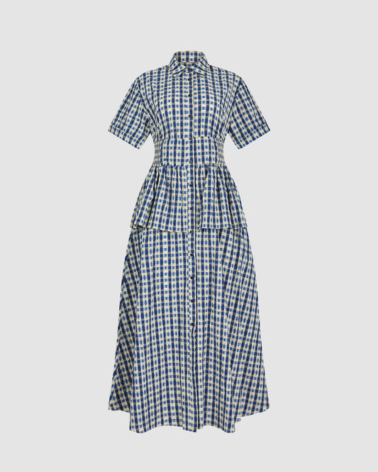 Boogie Woogie Bugle Boy Dress in Seersucker Check