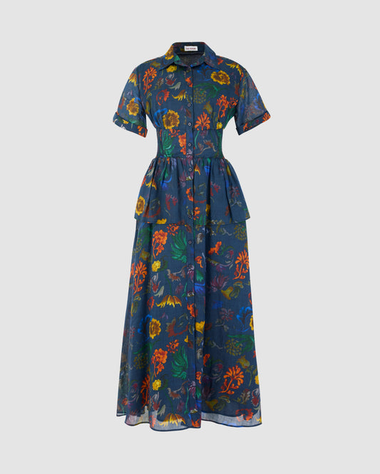 Boogie Woogie Bugle Boy Dress in Floral Printed Ramie
