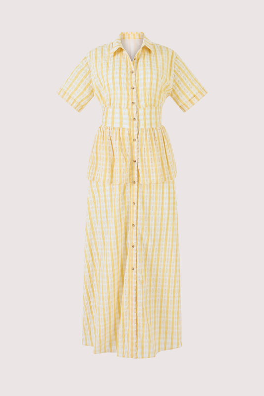 Boogie Woogie Bugle Boy Dress in Seersucker Check