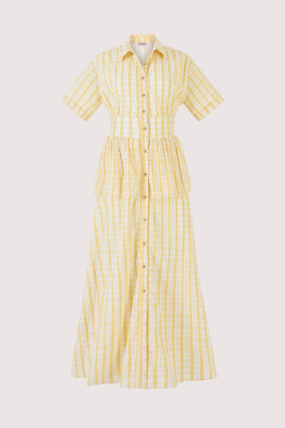 Boogie Woogie Bugle Boy Dress in Seersucker Check