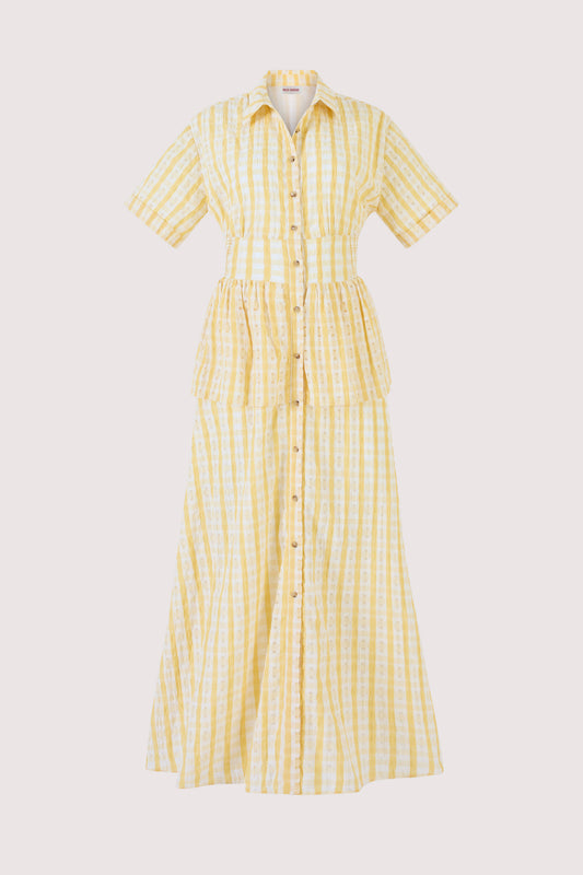 Boogie Woogie Bugle Boy Dress in Seersucker Check