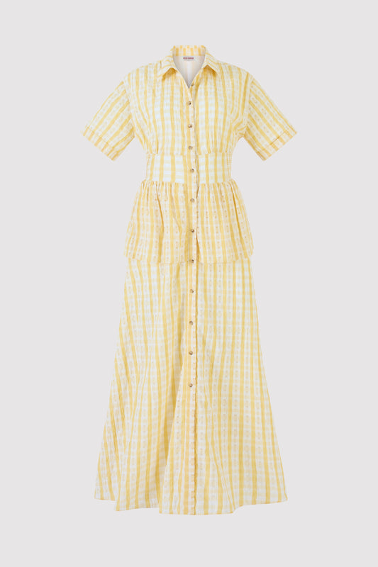 Boogie Woogie Bugle Boy Dress in Seersucker Check
