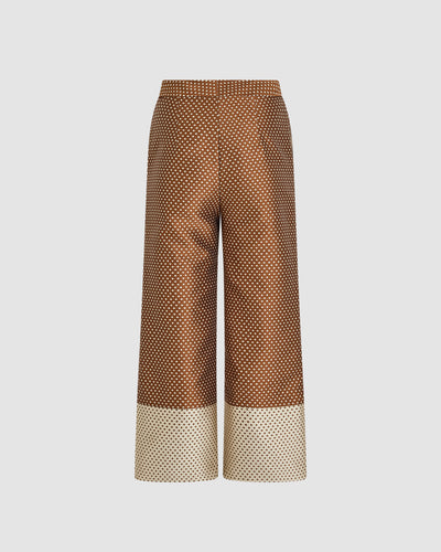 Boyfriend Trouser in Dot Jacquard Mikado
