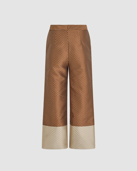Boyfriend Trouser in Dot Jacquard Mikado