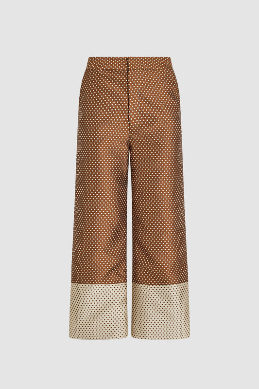 Boyfriend Trouser in Dot Jacquard Mikado