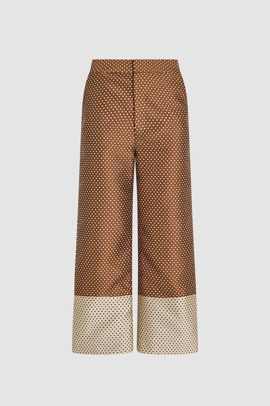 Boyfriend Trouser in Dot Jacquard Mikado