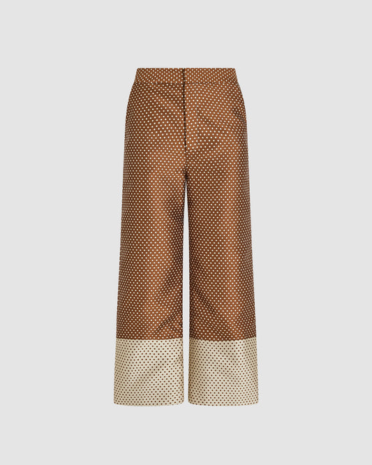 Boyfriend Trouser in Dot Jacquard Mikado