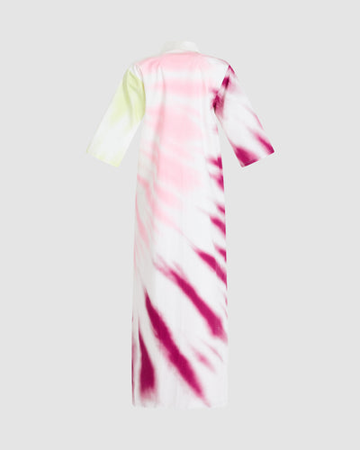 Caftan Dress in Tie-Dye Cotton Poplin
