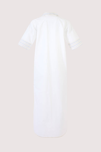 Caftan Dress in Trapunto Cotton