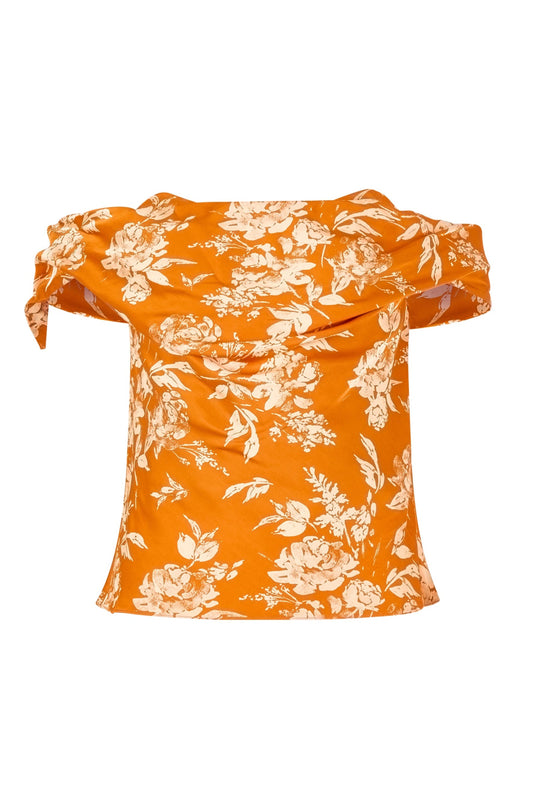 Can't Bare It Top in Paintbrush Printed Viscose