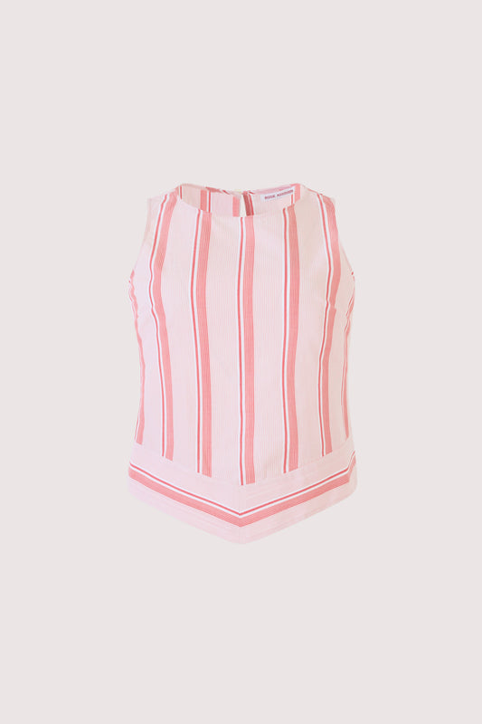 Chevron Top in Men's Shirting Red Stripe