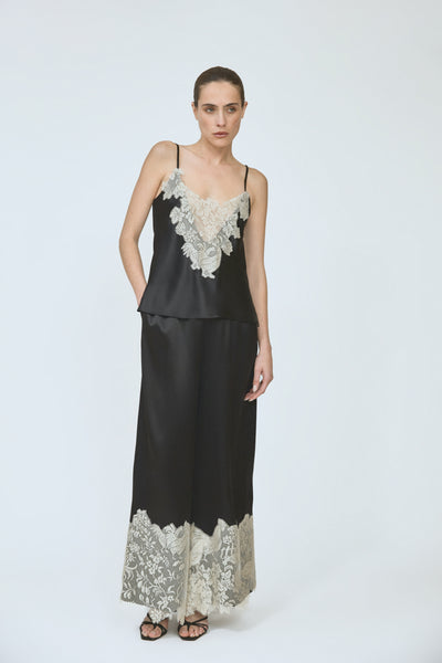 Chicken Lace Tank Top in Silk Charmeuse