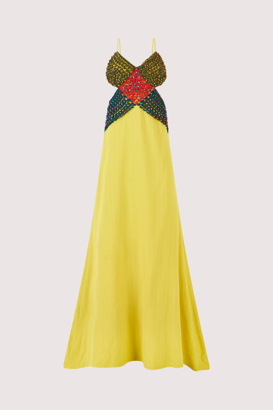 Crochet Crossing Gown in Spongy Crepe