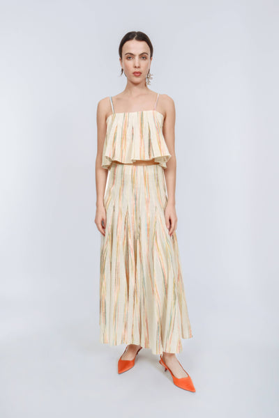 Million Pleats Skirt in Space-Dyed Stripe