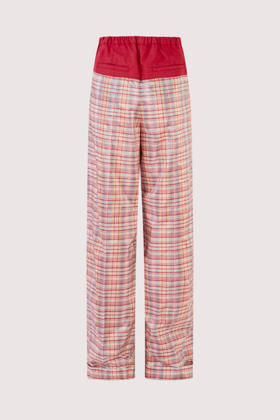 Draw Me Closer Pant in Ombre Plaid Silk Taffeta