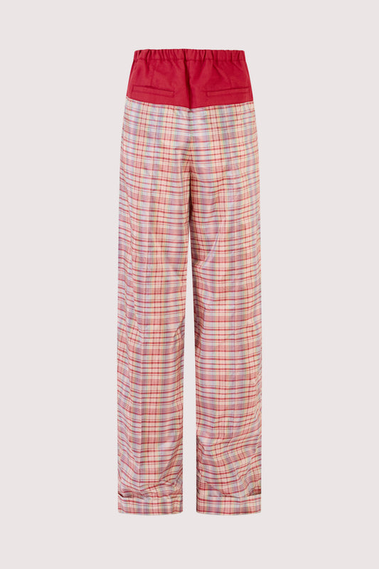 Draw Me Closer Pant in Ombre Plaid Silk Taffeta