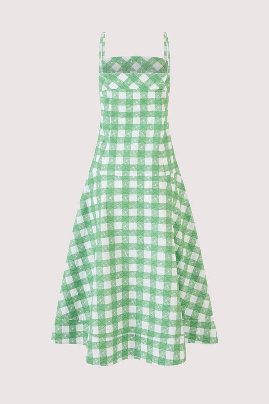 Drop Me a Note Dress in Picnic Embroidered Gingham