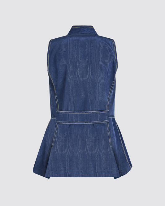 Emotionally Vested Vest in Ridged Moire