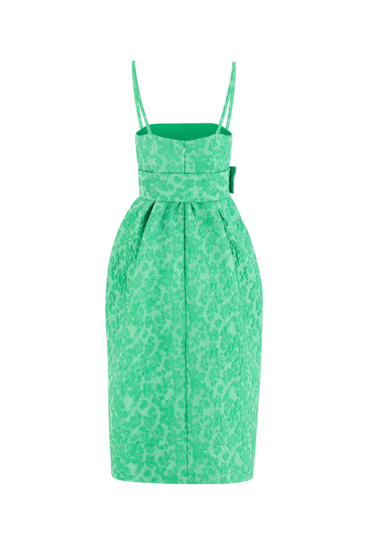 Artichoke Dress w/ Belt in Wildflower Cloque
