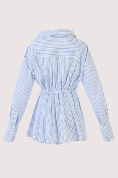 Falling Off the Shoulder Shirt in Men's Shirting Blue Stripe