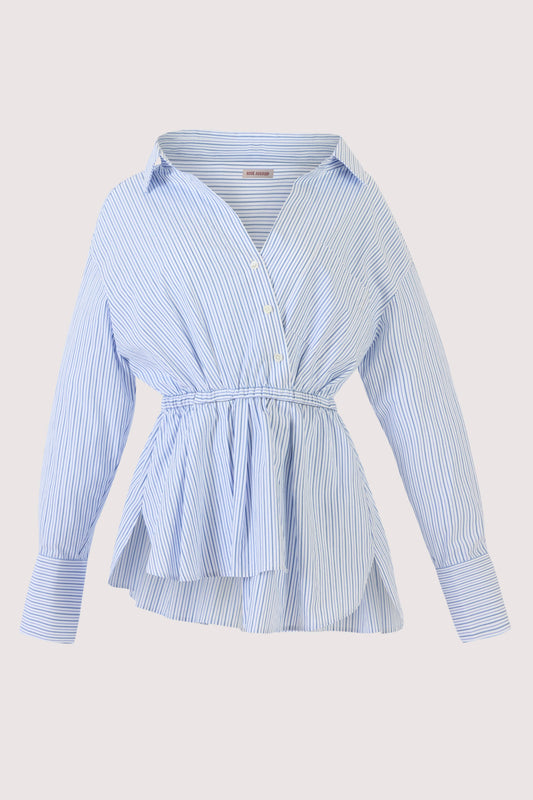 Falling Off the Shoulder Shirt in Men's Shirting Blue Stripe