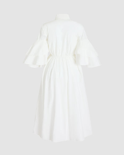Fiesta Shirt Dress in Cotton Poplin White White / 0 Fiesta Shirt Dress in Cotton Poplin White White / 0