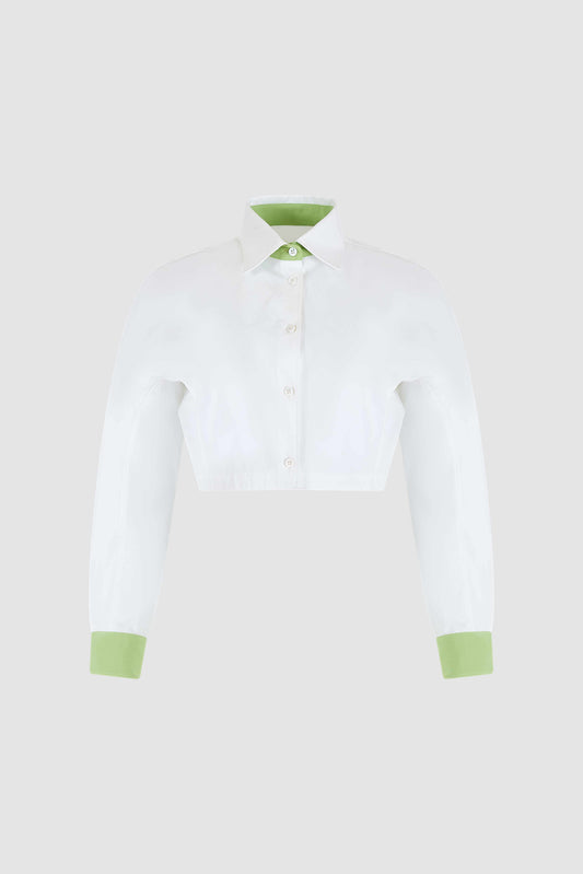 Gussied Up Button Down in Heavy Cotton Poplin