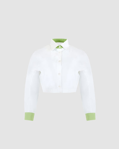 Gussied Up Button Down in Heavy Cotton Poplin