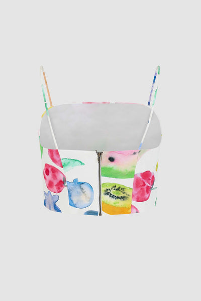 Halfway There Crop Top in Fruit Cotton Faille