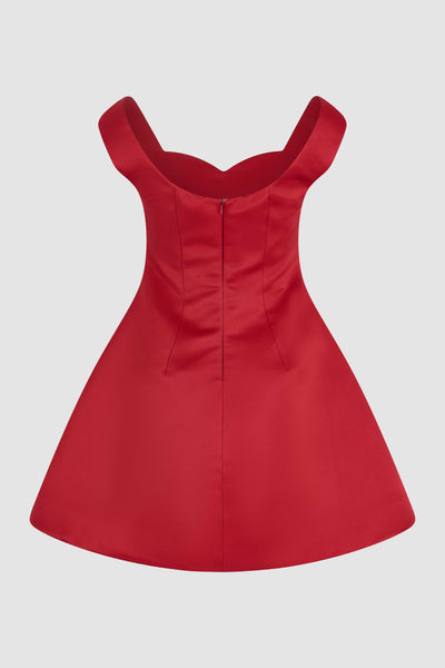 Halo Mini Dress in Double Duchess Satin